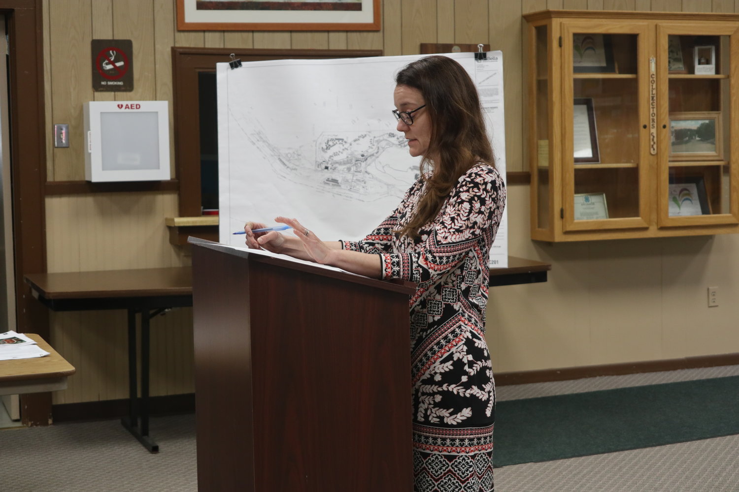 Caren LoButto, of LaBella Engineering, presents the latest plans for the expansion and rebranding of Kittatinny Campgrounds in Barryville as Camp Fimfo-Catskllls.